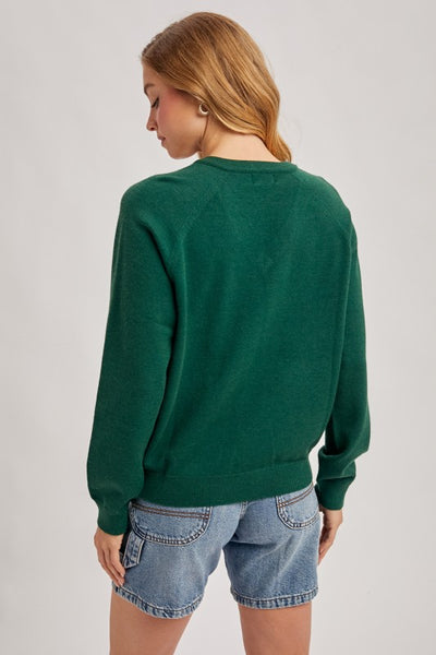 Hunter Green V-Neck Sweater