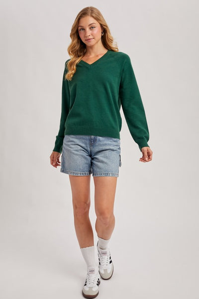 Hunter Green V-Neck Sweater