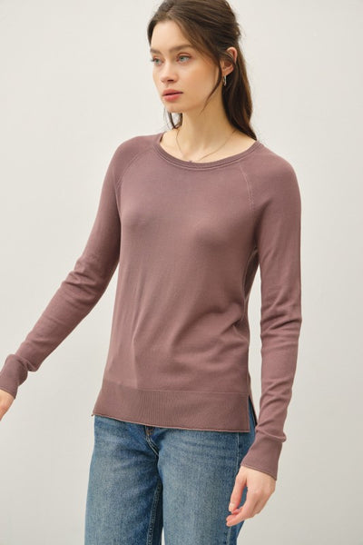 Chocolate Lightweight Long Sleeve Sweater