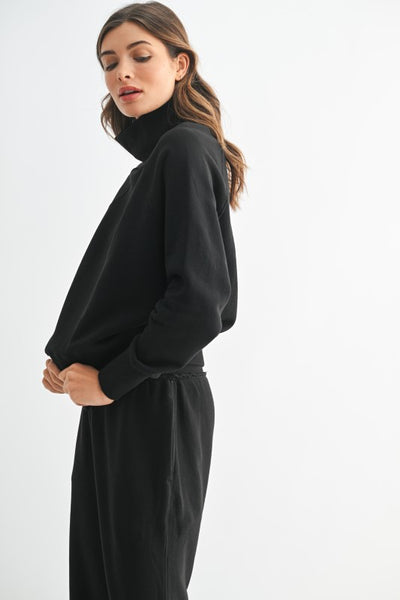 Black Malibu Raglan Turtleneck