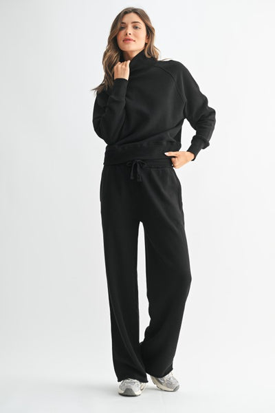 Black Malibu Raglan Turtleneck