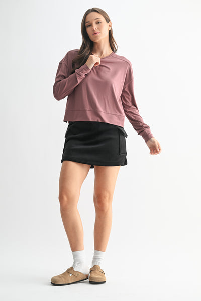 Rose Taupe Easy Edge Boxy Long Sleeve