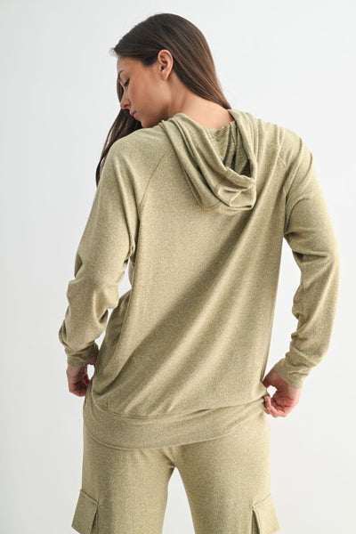 Camo Green Brushed Hacci Lounge Hoodie