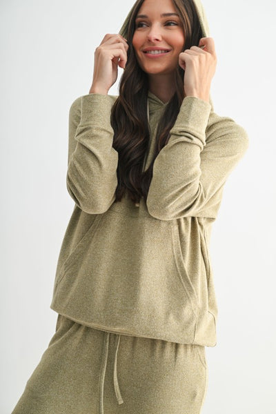 Camo Green Brushed Hacci Lounge Hoodie