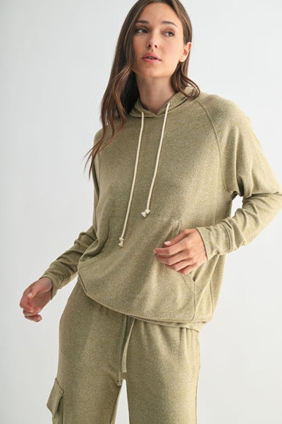 Camo Green Brushed Hacci Lounge Hoodie
