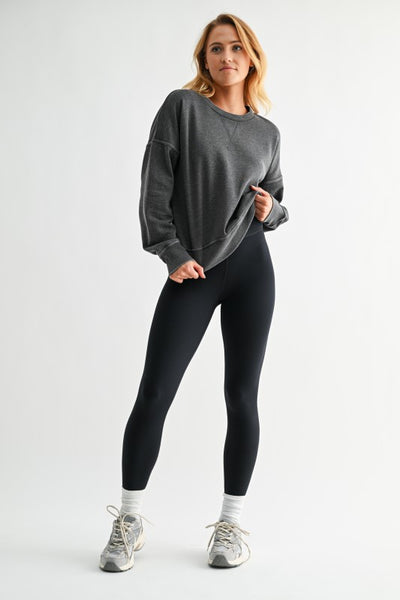 Black Burned Out Crewneck Sweatshirt