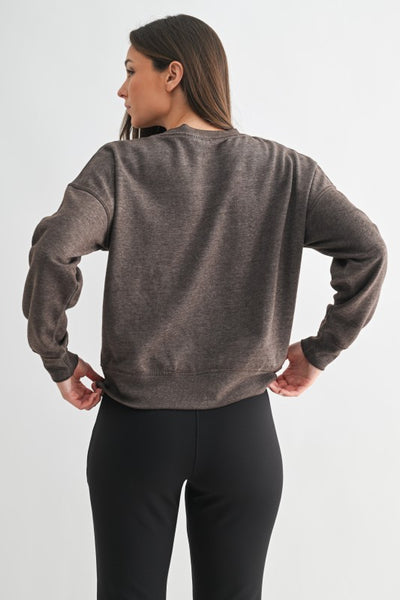 Espresso Burned Out Crewneck Sweatshirt