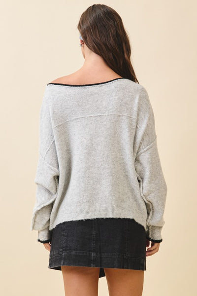Grey Cozy Knit Pullover
