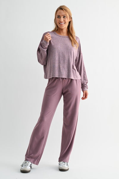 Plum Brushed Hacci Lounge Set