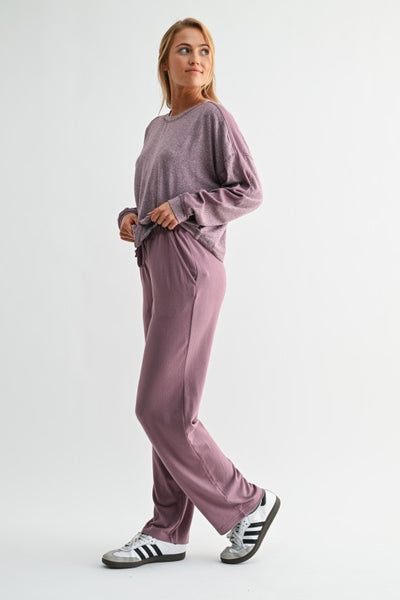 Plum Brushed Hacci Lounge Set