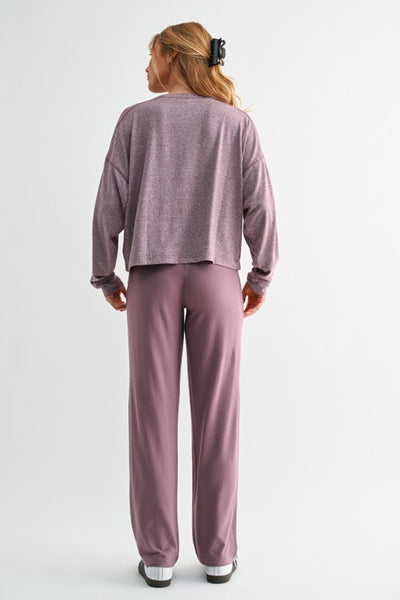 Plum Brushed Hacci Lounge Set