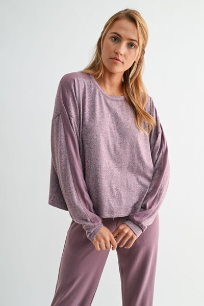 Plum Brushed Hacci Lounge Set