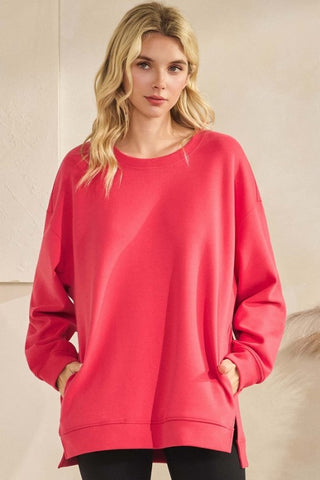 Winterberry Cotton Scuba Pocket Pullover