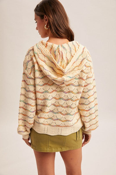 Oat Multi Stitch Sweater Hoodie