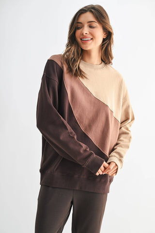 Espresso Color Fade Stripe Sweater