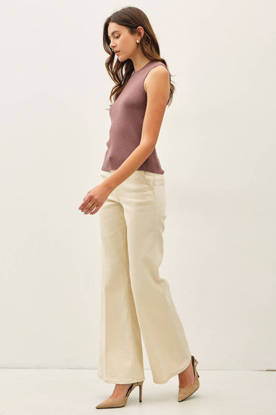Cocoa Crewneck Knit Tank