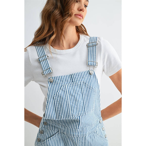 Mica Blue Pinstripe Denim Overalls