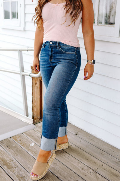 Lovervet Gracie Cuffed Slim Straight Jeans