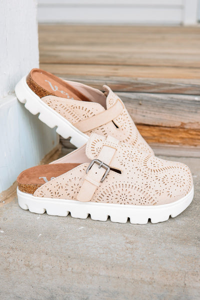 Very G Lulu Cream Platform Clogs