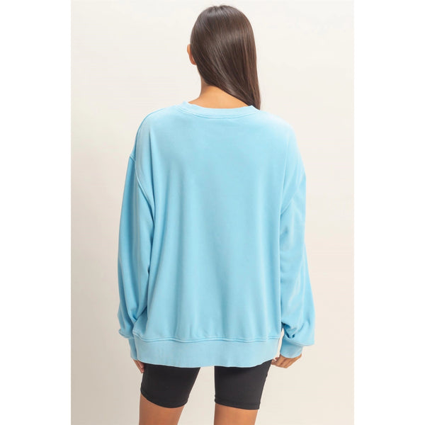 Caribbean Blue Mineral Washed Sweatshirt