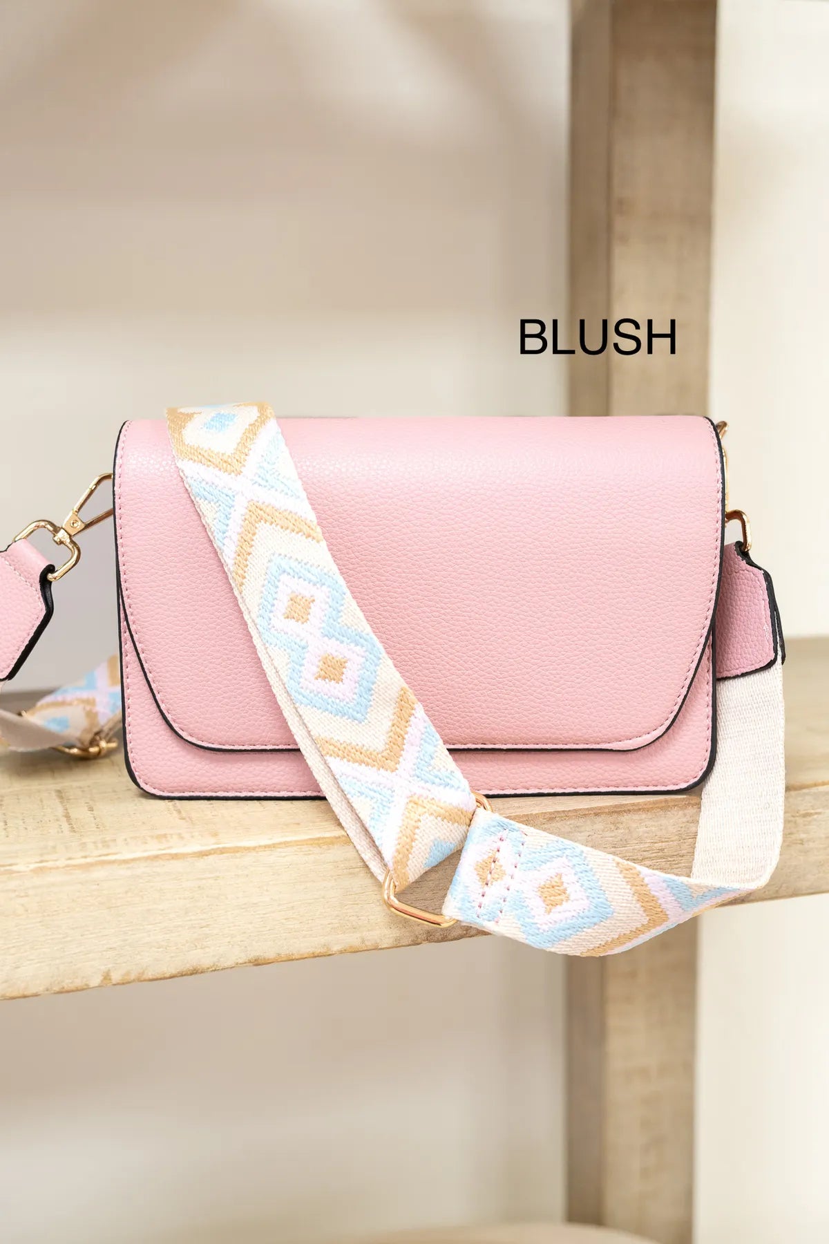 Noah Flapover Crossbody in Blush