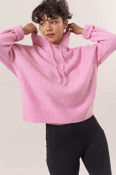 Rose Pink Hooded Sweater