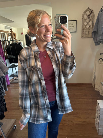 Oversized Jade Plaid Flannel