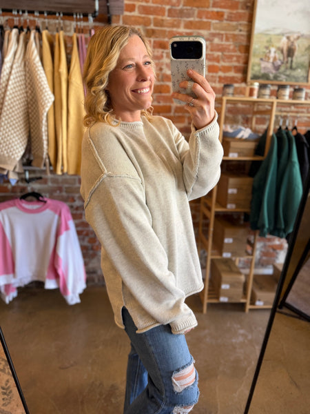 Melange Grey Pullover Sweater