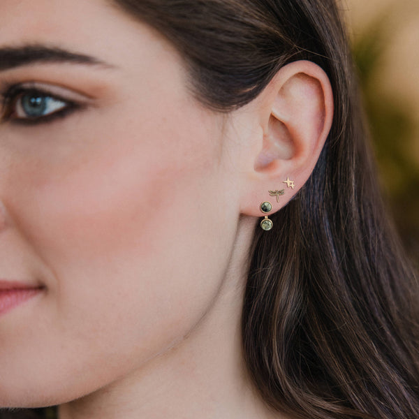 Trio Earring Set - Dragonfly/African Turquoise/Gold