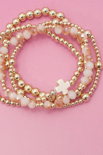 Boho Cross Beaded Stretch Bracelets - More Colors!
