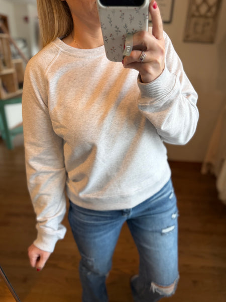 Heather Grey Crew Neck Pullover Sweatshirt