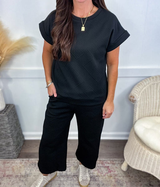 Black Textured Lounge Set