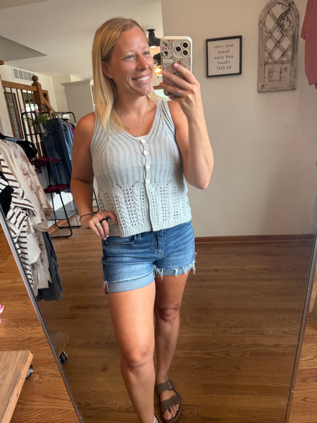 Light Blue Sweater Tank Top