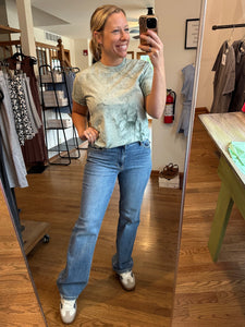 Judy Blue Mid-Rise Destroyed Hem Bootcut Jeans