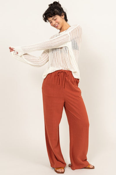 Baked Clay Linen Pants