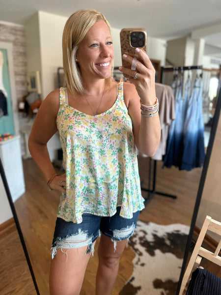 Yellow & Green Floral Tank