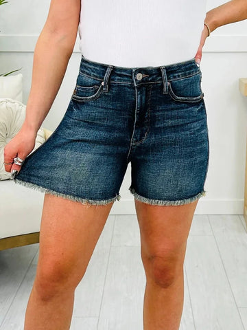 Judy Blue Tummy Control Fray Hem Shorts