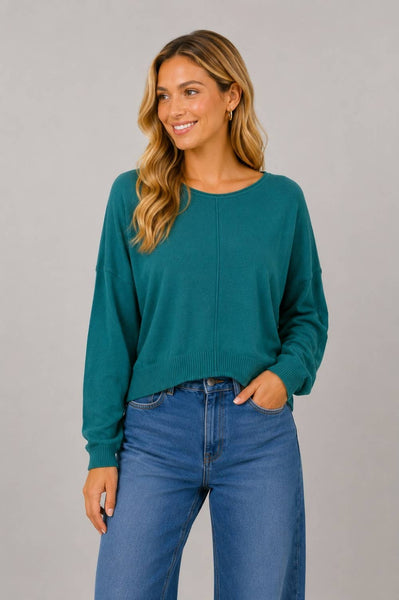 Turquoise Front Seam Sweater