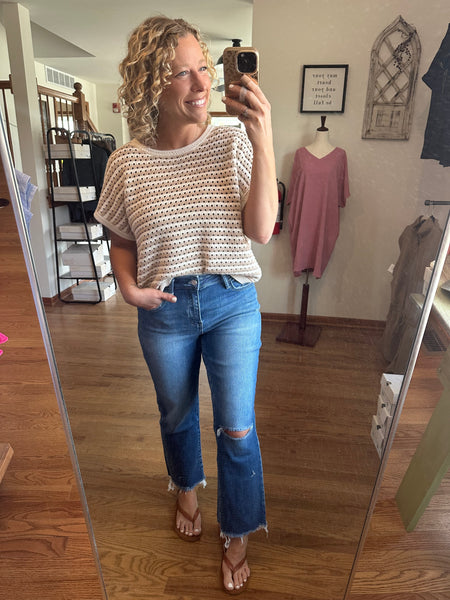 Lovervet Stella Distressed Crop Straight Jeans