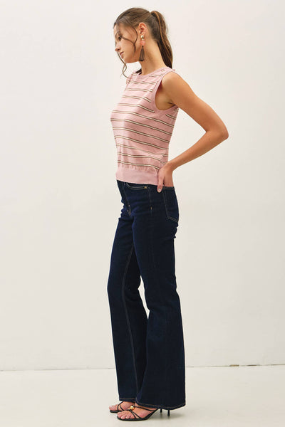 Pink Striped Sweater Tank