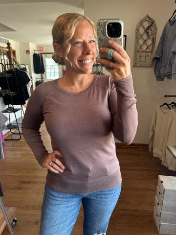 Chocolate Lightweight Long Sleeve Sweater