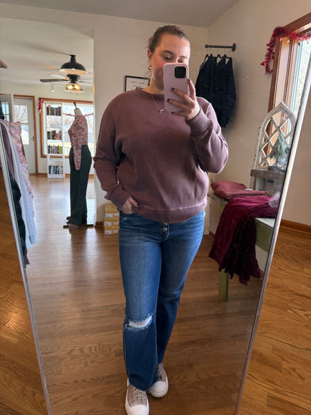 Mulberry Mocha Waffle Knit Top