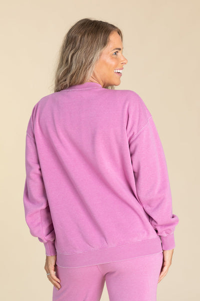 Orchid Fleece Burnout Oversized Sweatshirt