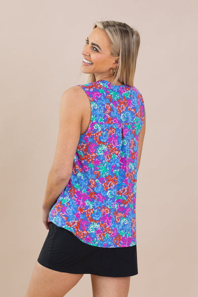 Violet Paradise Paisley Sleeveless Tank Top