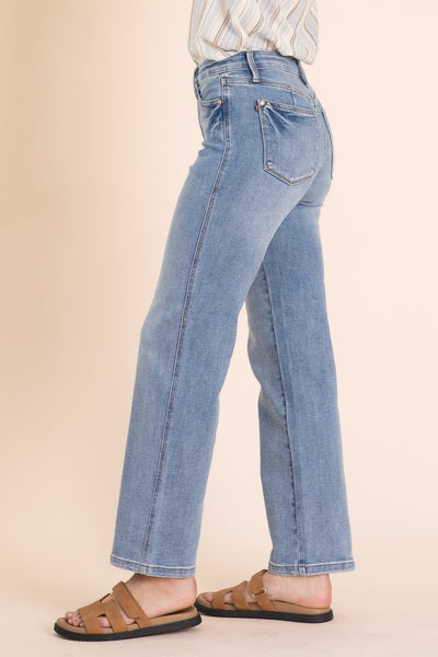 Judy Blue Mid-Rise Tummy Control Straight Jeans