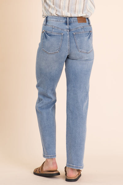 Judy Blue Mid-Rise Tummy Control Straight Jeans