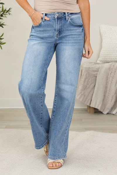 J21 Eleven Mid-Rise Wide Leg Jeans