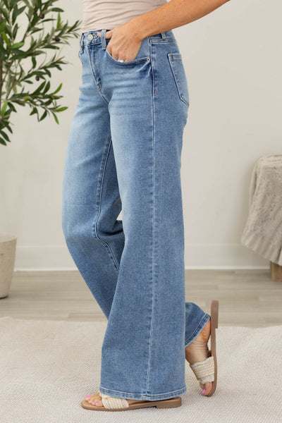 J21 Eleven Mid-Rise Wide Leg Jeans