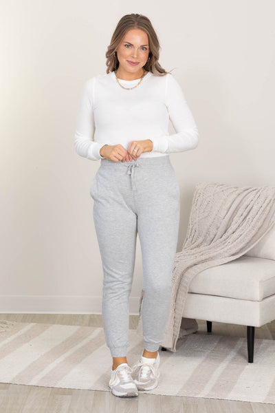 Heather Grey French Terry Cuffed Skinny Joggers