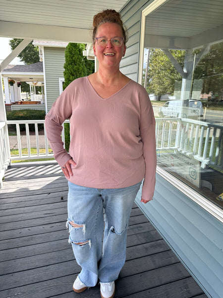Cozy Sweater in Mauve (S-3XL)